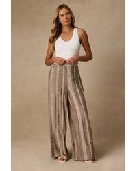 Lulus - Tasia Embroidered Wide-Leg Pants - Lyst