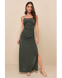 Lulus - Complete Catch Backless Lace Ruched Maxi Dress - Lyst