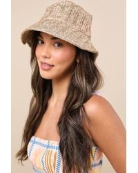 Lulus - Ananta And Straw Woven Bucket Hat - Lyst