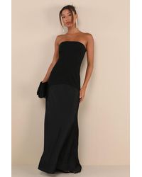 Lulus - Compelling Style Strapless A-Line Maxi Dress - Lyst