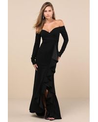 Lulus - Notorious Perfection Off-The-Shoulder Ruffled Maxi Dress - Lyst