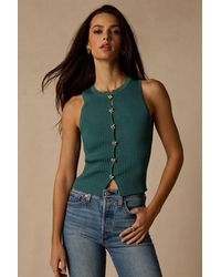 Lulus - Conceptually Chic Ribbed Knit Button-Front Tank Top - Lyst