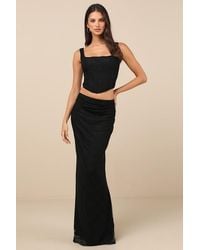 Lulus - Amalija Lace Bustier Two-Piece Maxi Dress - Lyst