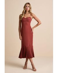 Lulus - Channa Pleated Hem Midi Dress - Lyst