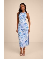 Lulus - Neiva And Floral Backless Midi Dress - Lyst
