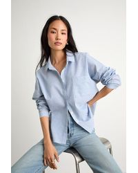 Lulus - Amelia Dawn Striped Long Sleeve Button-Up Top - Lyst