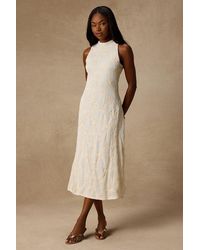 Lulus - Danalee Cream Abstract Floral Embroidered Midi Dress - Lyst