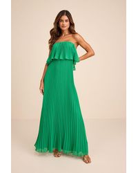 Lulus - Arietta Pleated Strapless Maxi Dress - Lyst