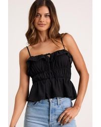 Lulus - Nicolet Tie-Front Peplum Cami Top - Lyst