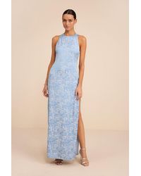 Lulus - Lamila Floral Satin Column Maxi Dress - Lyst