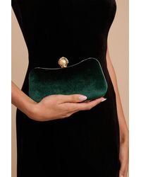 Lulus - Date Night Velvet Clutch - Lyst