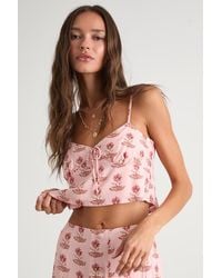 Lulus - Chel Boho Print Tie-Front Cami Top - Lyst