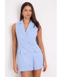 Steve Madden - Paris Tweed Collared Romper - Lyst