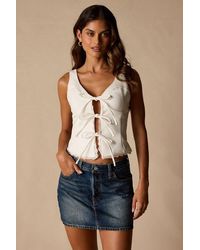 Lulus - Sweetly Coy Sleeveless Bustier Tie-Front Top - Lyst