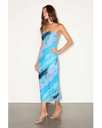Lulus - Jaylah Multi Mesh Strapless Midi Dress - Lyst