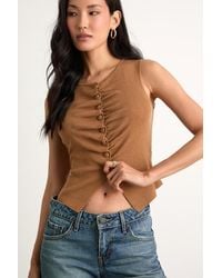 Lulus - Orlane Button-Front Sweater Tank Top - Lyst