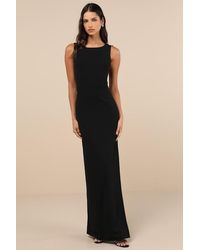 Lulus - Perfected Poise Bow Cutout Column Maxi Dress - Lyst