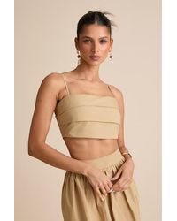 4th & Reckless - Marina Pleated Cotton Cami Crop Top - Lyst