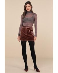 Lulus - Splendid Mood Velvet High-Rise Mini Skirt - Lyst