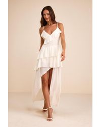 Lulus - Brinna Ruffled High-Low Maxi Dress - Lyst