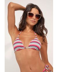 Roxy - Paraiso Stripe Tiki Multi Triangle Bikini Top - Lyst