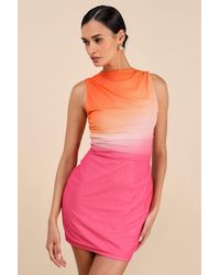 Lulus - Jasmijn And Ombre Mesh Sleeveless Mini Dress - Lyst