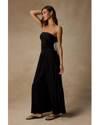 Lulus - Halloran Pointelle Strapless Wide-Leg Jumpsuit - Lyst