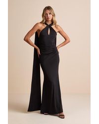 Lulus - Noretta Jersey Knit Keyhole Cutout Sash Maxi Dress - Lyst