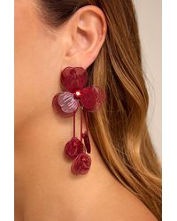 Lulus - Rosalina Flower Drop Earrings - Lyst