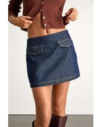 Lulus - Kadia Dark Wash Denim Mid-Rise Mini Skirt - Lyst
