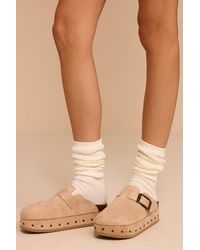 Madden Girl - Lunaa Suede Platform Clogs - Lyst