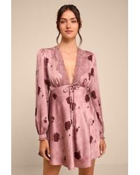 Lulus - Goldia Floral Satin Bustier Maxi Dress - Lyst