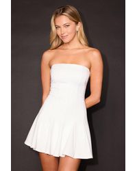 Lulus - Marlise Ponte Knit Strapless Skater Mini Dress - Lyst