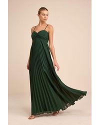 Lulus - Jolette Emerald Pleated Knot-Front Maxi Dress - Lyst