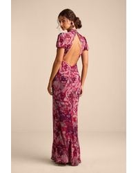 Lulus - Langley Multi Floral Backless Maxi Dress - Lyst