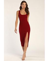 Lulus - Sultry Elegance Cutout Bodycon Midi Dress - Lyst