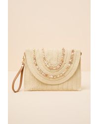 Lulus - Mala Raffia Beaded Clutch - Lyst