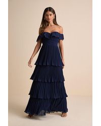 Lulus - Always Remarkable Pleated Off-The-Shoulder Maxi Dress - Lyst
