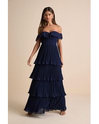 Lulus - Always Remarkable Pleated Off-The-Shoulder Maxi Dress - Lyst