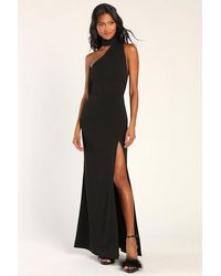 Lulus - Keep It Interesting Asymmetrical Cutout Halter Maxi Dress - Lyst