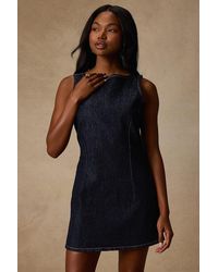 Levi's - Little Dark Wash Denim Boat Neck Mini Dress - Lyst