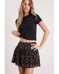 Lulus - Floretta Floral Mid-Rise Mini Skirt - Lyst