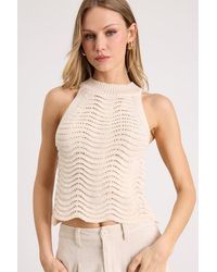 Lulus - Calee Pierced Knit Sleeveless Sweater Top - Lyst