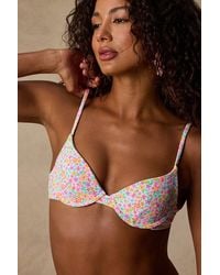 Kulani Kinis - Cannes Multi Floral Ribbed Underwire Bikini Top - Lyst