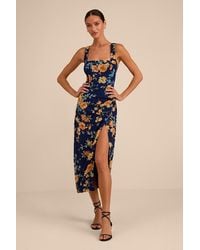 Lulus - Lesina Floral Sleeveless Midi Dress - Lyst