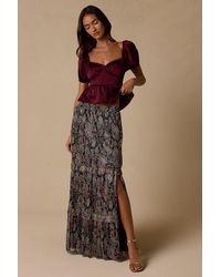 Lulus - Dimitria Multi Floral Lurex Maxi Skirt - Lyst