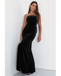 Lulus - Mesmerizing Elegance Velvet Back Bow Maxi Dress - Lyst