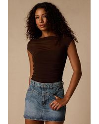 Lulus - Sloan Mesh Cap Sleeve Top - Lyst
