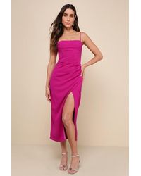 Lulus - Always Turning Heads Bustier Tulip Midi Dress - Lyst