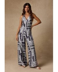 Lulus - Arlee And Lace Print Wide-Leg Jumpsuit - Lyst